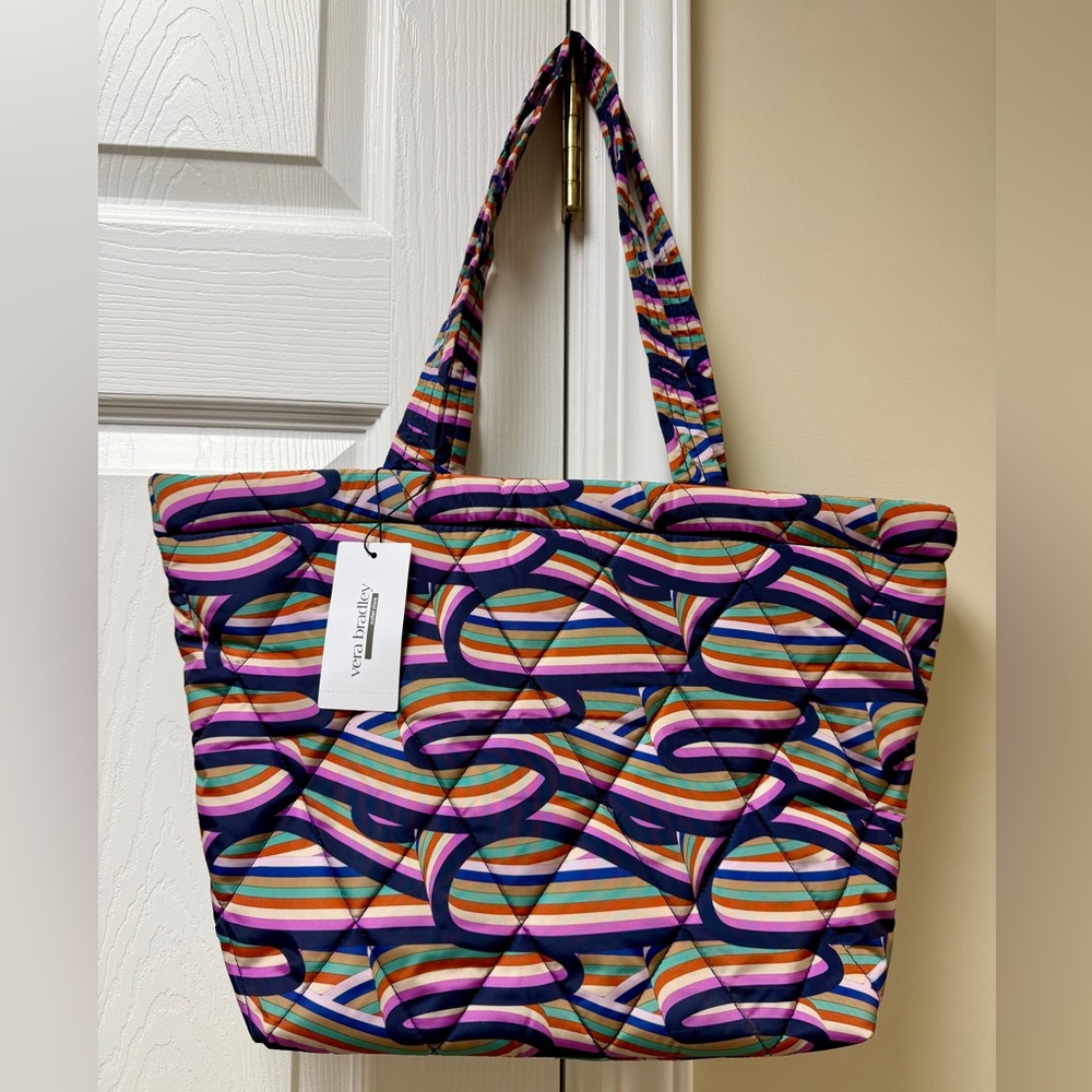 Vera Bradley Outlet Ultralight Small East West Tote Bag in the Retro Ribbons NWT